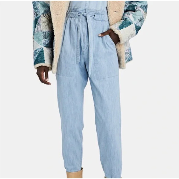 Isabel Marant Chambray Muardo Pants Blue Size 8 NWT